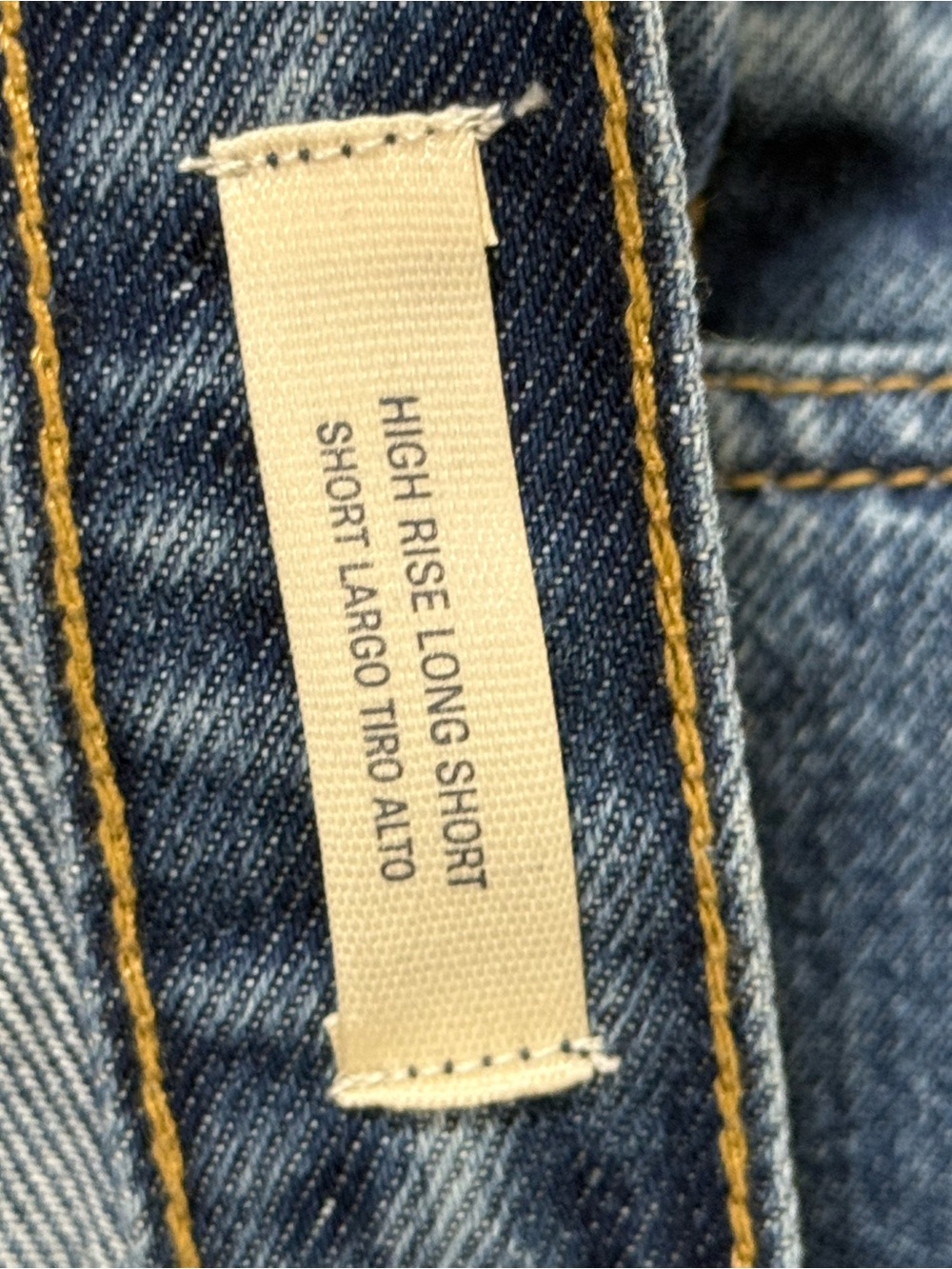 Universal Thread High Rise Long Dark Blue Denim Shorts - Picture 7 of 14